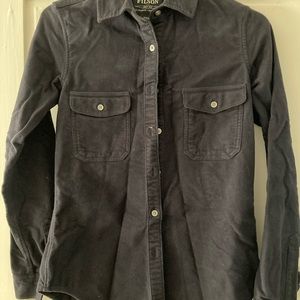 Filson Women’s Moleskin Cotton Shirt. Navy size Small